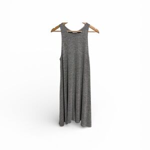 Wilfred Aritzia Sleeveless Heather Gray Midi Dress Stretch Round Neck